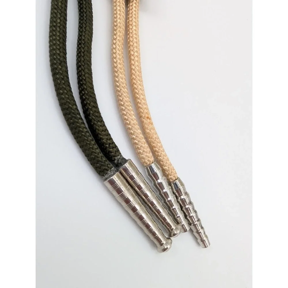 Lot of 2 Vintage Bolo Tie Green‎ and Tan Natural Stone Western Necktie Festival